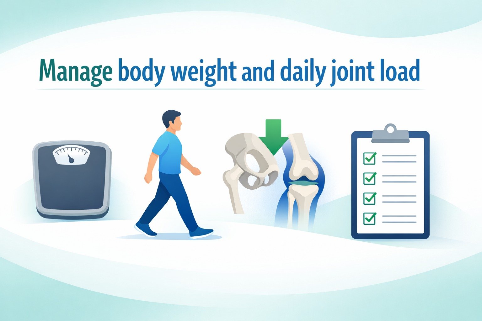 Manage body weight and daily joint load